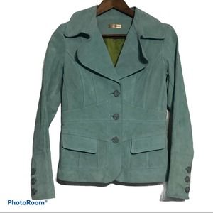 Vintage Wilson's Leather Seafoam Green Jacket Sz S